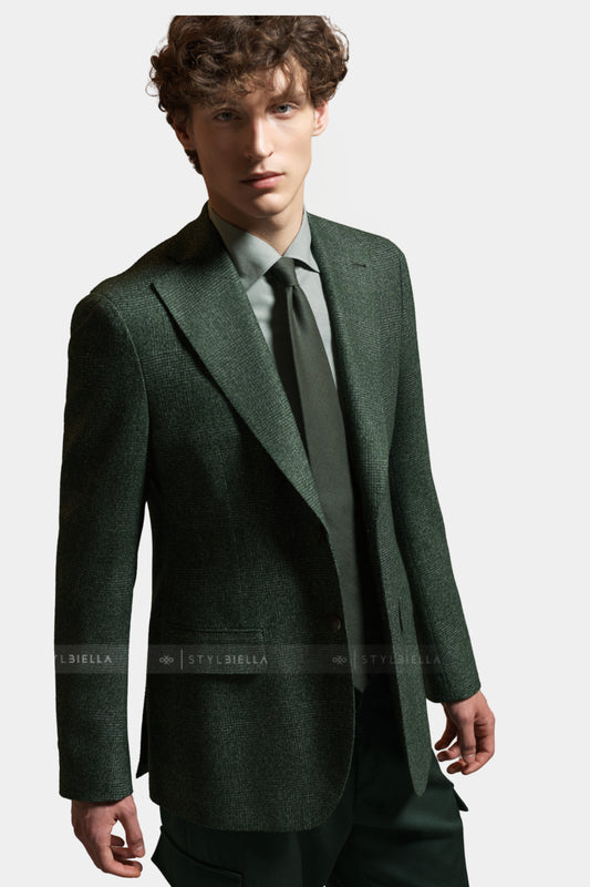 Notch Lapel, Green Checks, Jacket Only