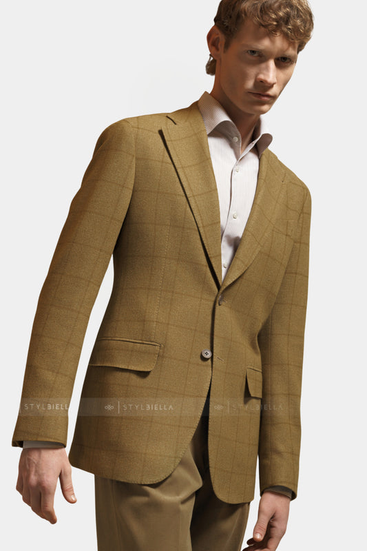 Notch Lapel, Mustard Checks, Jacket Only