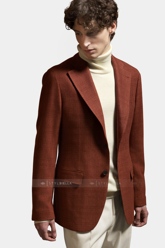 Notch Lapel, Red Prince de Galles, Jacket Only