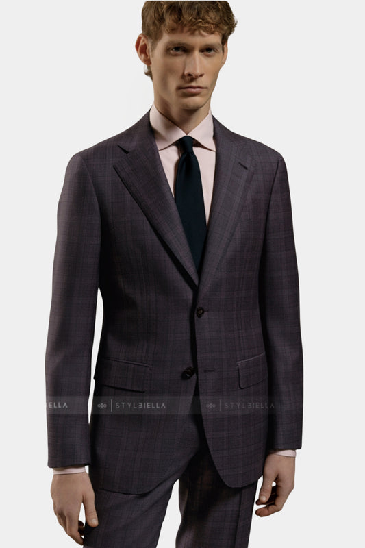 Notch Lapel, Plum Checks, Stylbiella