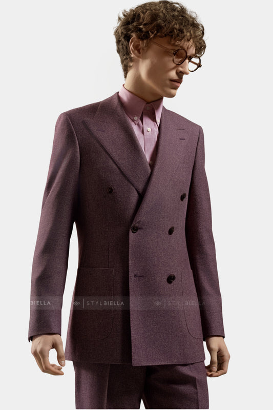 Peak Lapel Double Breasted 6 on 4, Vintage Plum, Stylbiella