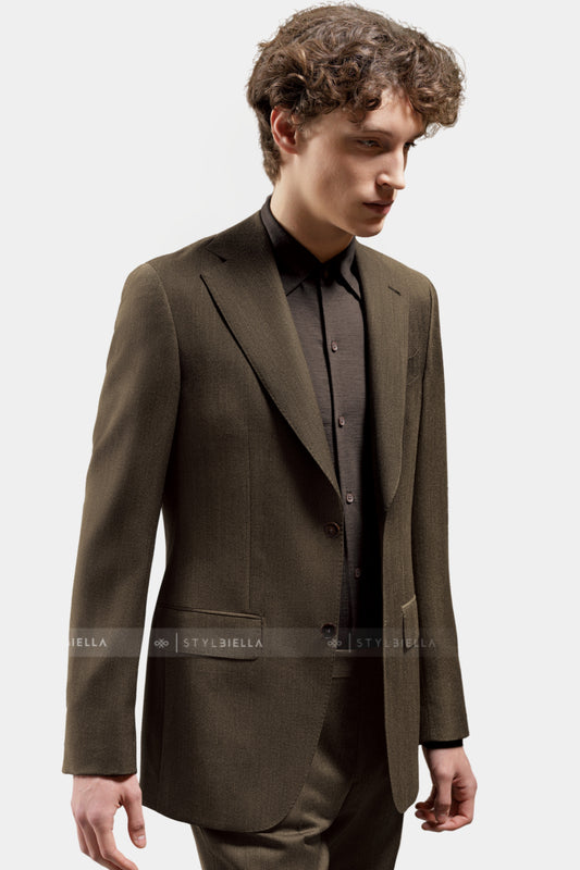 Notch Lapel, Brown Chevron, Stylbiella