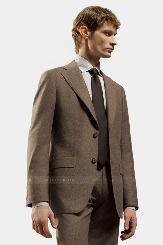 Notch Lapel, Mid Brown, Stylbiella