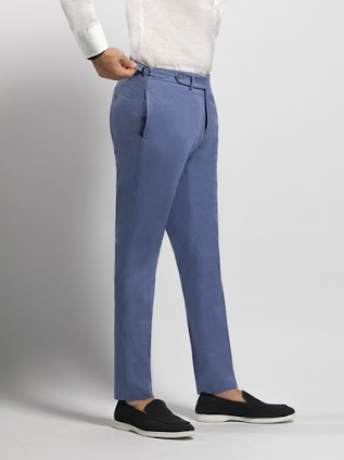 Electric Blue Trousers with adjusters Duca Visconti Cotton