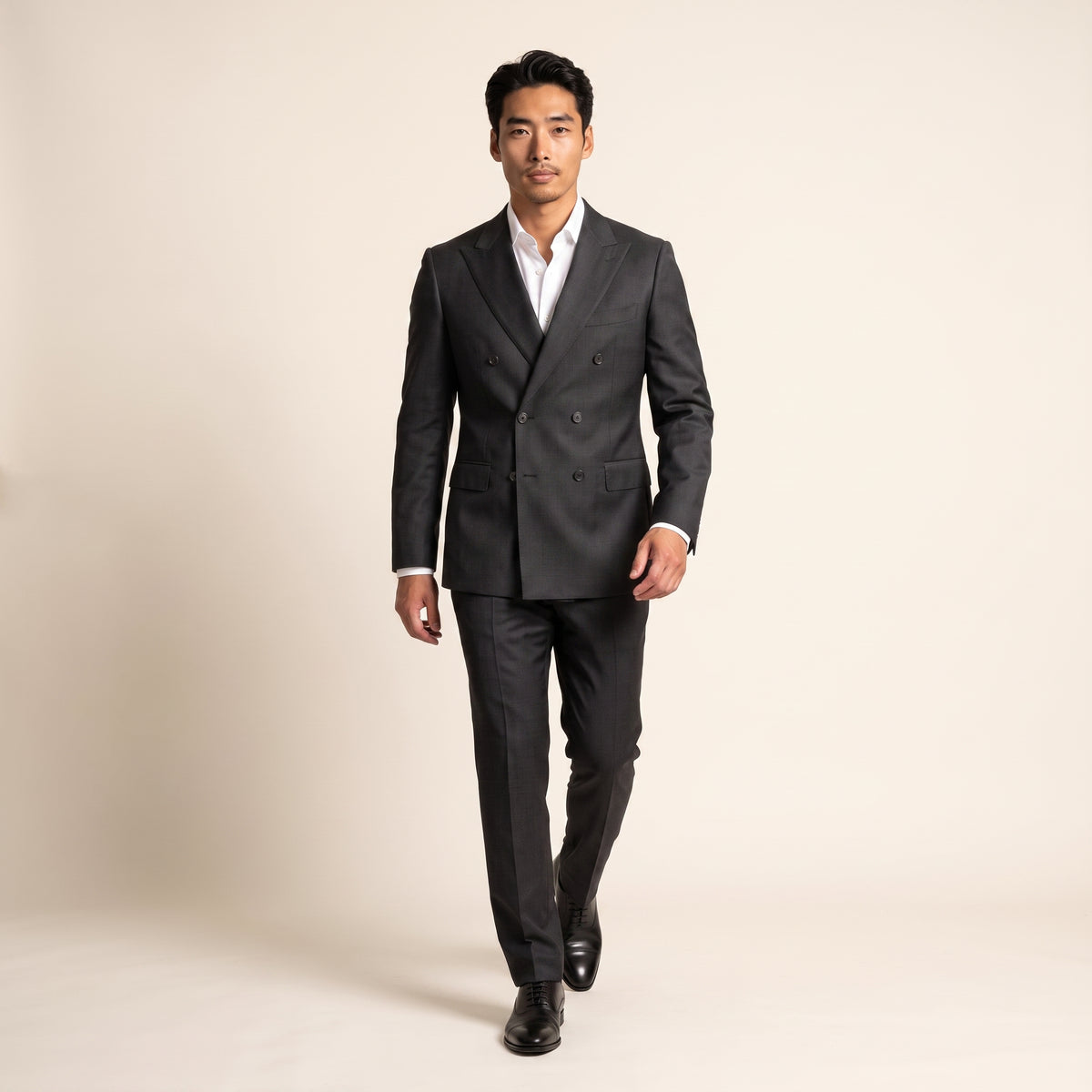 Notch Lapel, 2 pcs Suit, Charcoal Grey, Pure Wool, Loro Piana Australis Super 150's