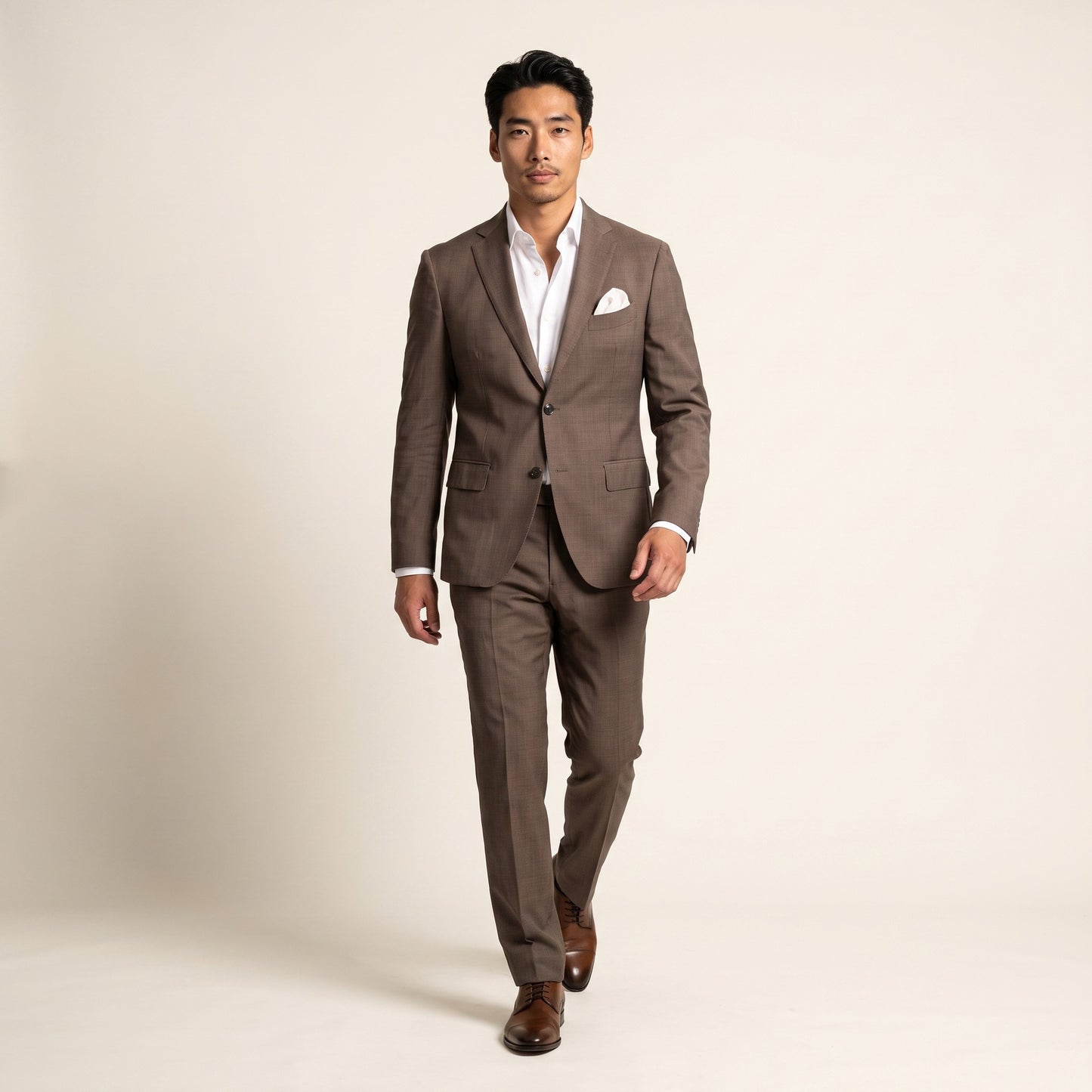 Notch Lapel, 2 pcs Suit, Brown, Pure Wool, Zignone Super 120's