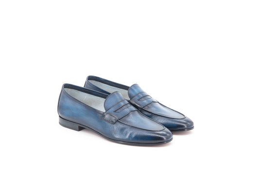 Grain Leather Venetian Loafer │ Blue Patina