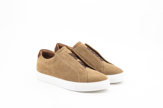 Suede Laceless Trainer │ Camel