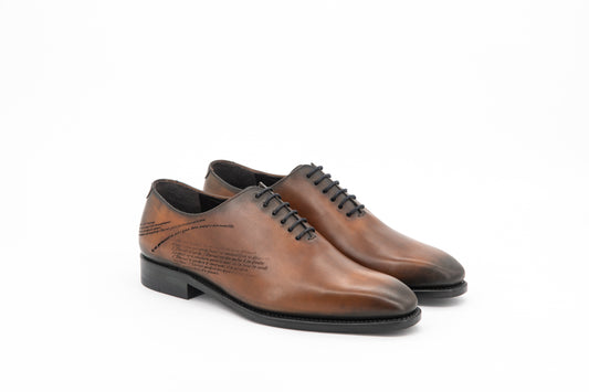 Leather Whole Cut Savile│ Whisky Burn Effect with Scritto