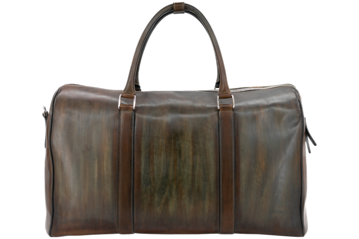 Leather Boston Bag │ Green HandMade Patina