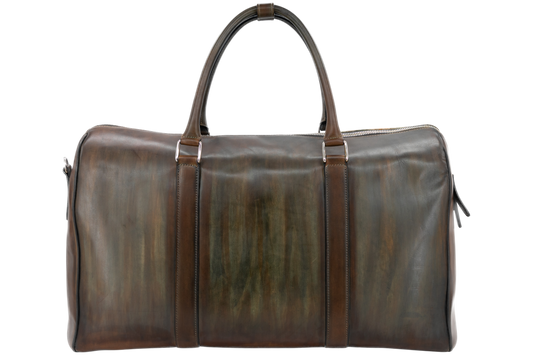 Leather Boston Bag │ Green HandMade Patina
