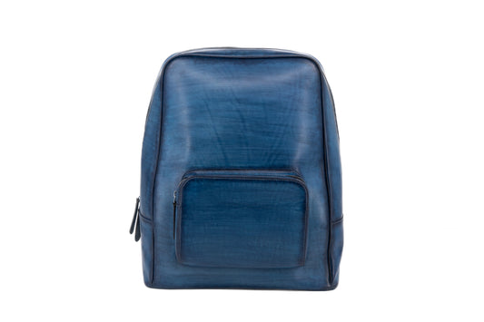 Leather Bagpack│ Blue Patina