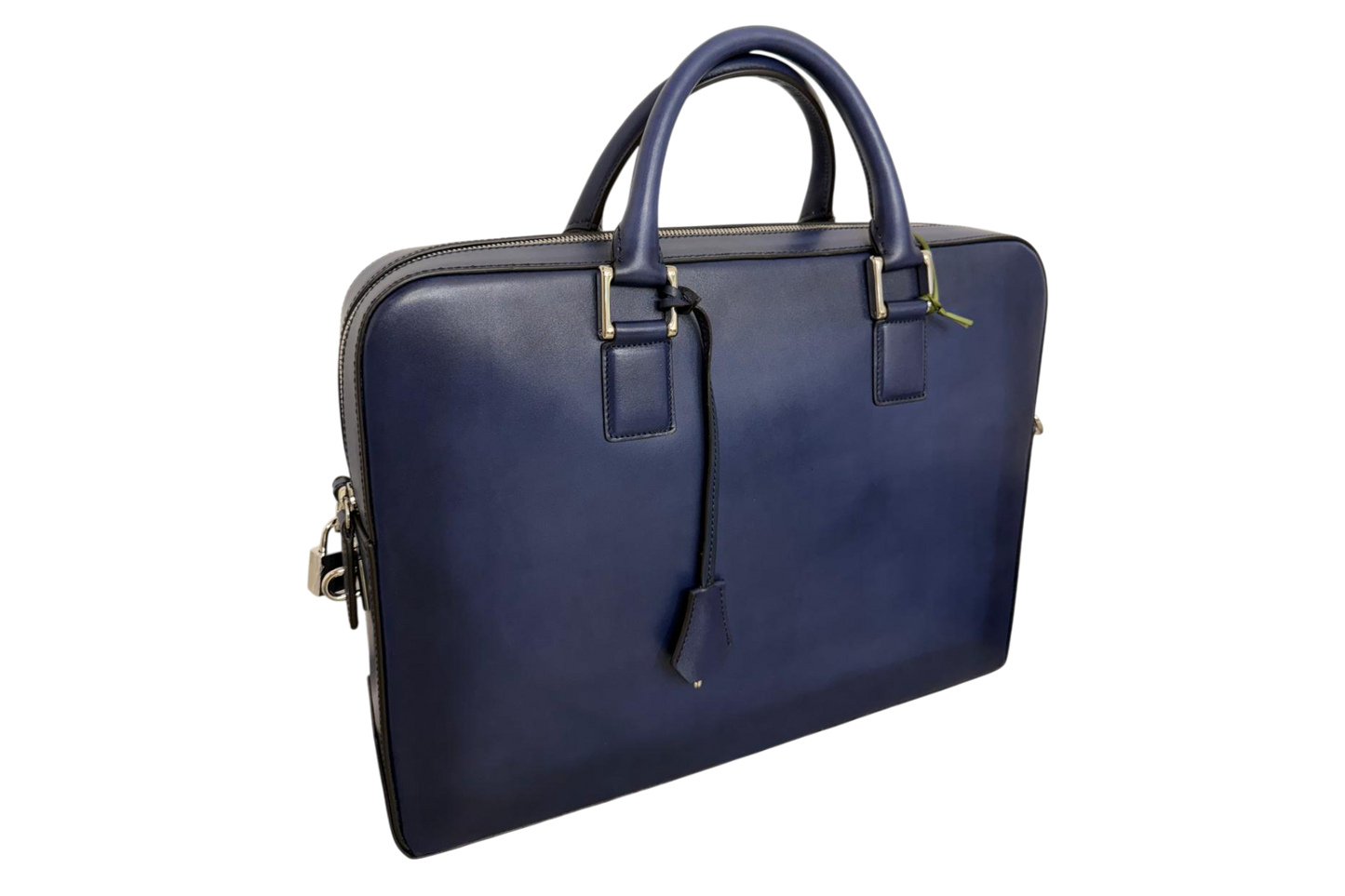 Leather Business Bag│ Navy Patina