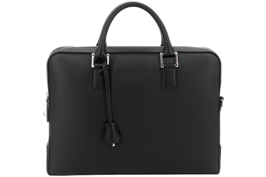 Leather Business Bag│ Black Grain