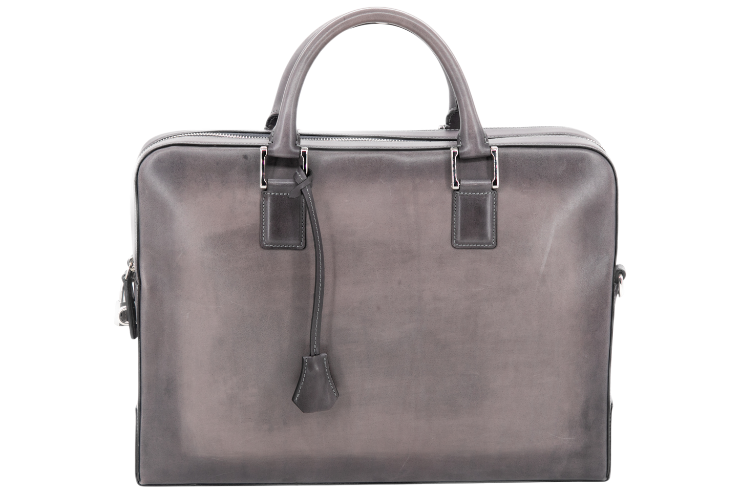 Leather Business Bag│ Grey Patina