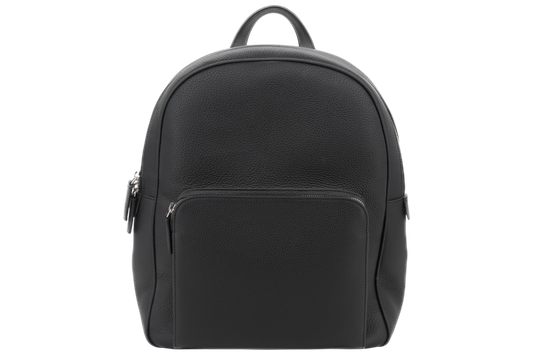 Leather Bagpack│ Black Grain