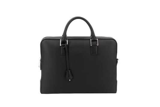 Leather Business Bag│ Black Grain