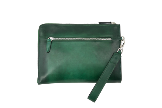 Leather Clutch │ Green Patina