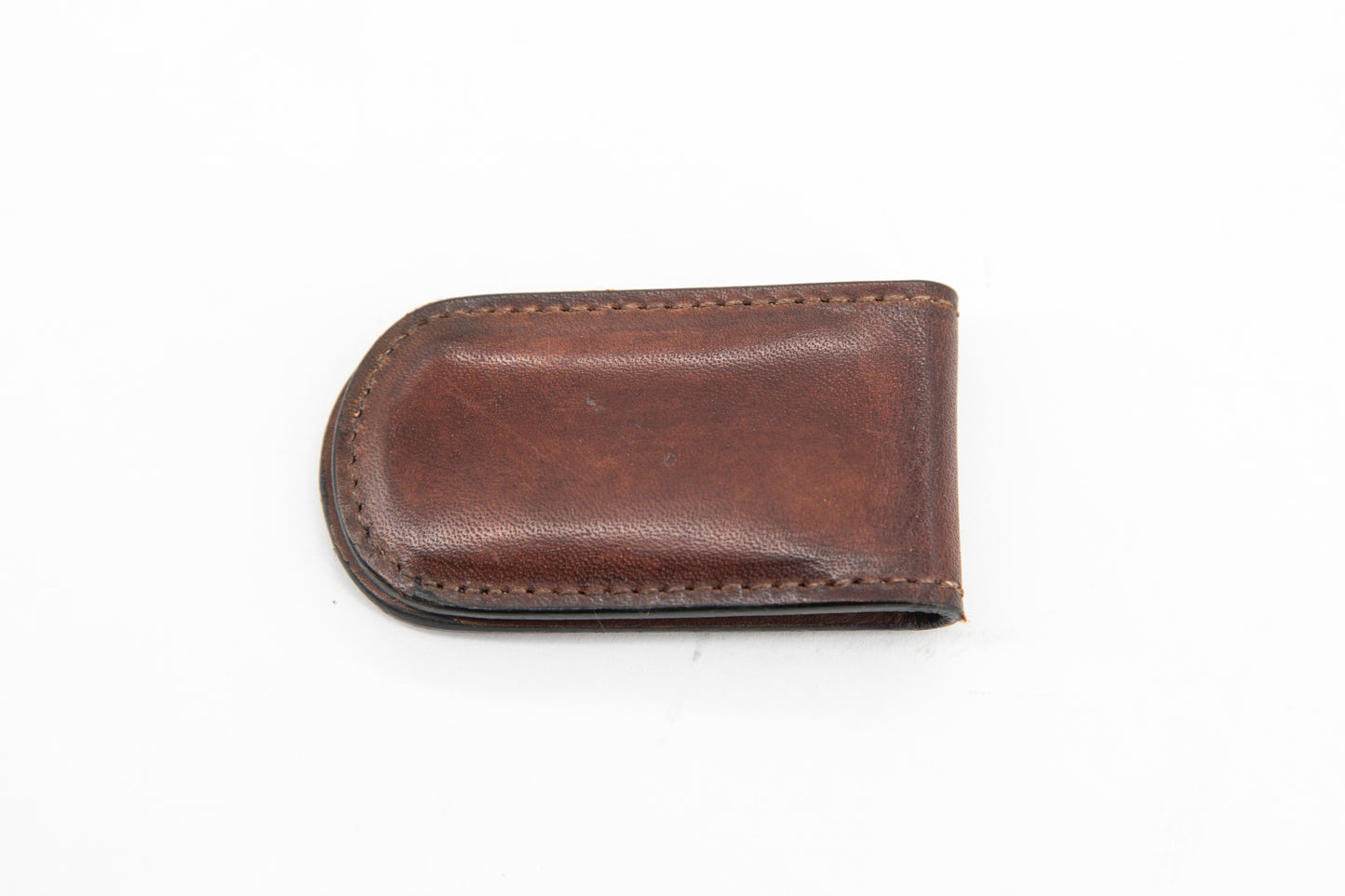 Leather Money Clip │ Brown Patina