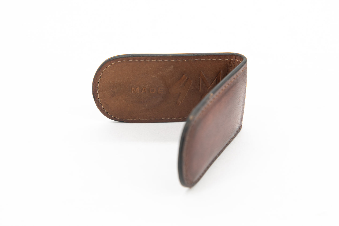 Leather Money Clip │ Brown Patina