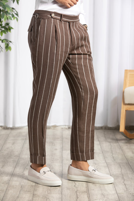 Roma Trousers with 1 pleat and adjusters Solbiati Linen