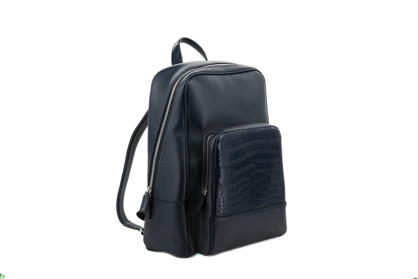 Calf & Alligator Leather Bagpack │ Navy