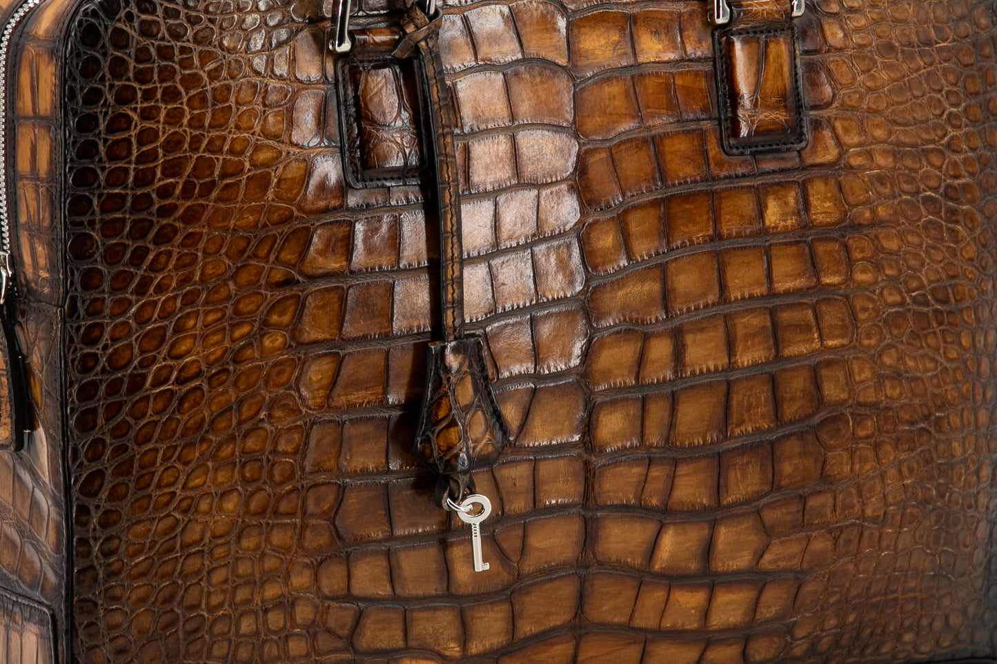 Croco Leather Business Bag │ Whisky Patina