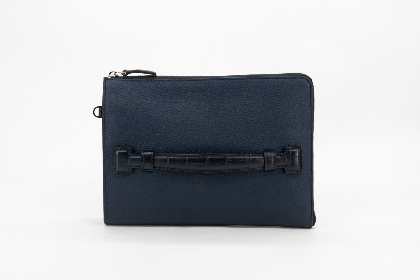 Alligator & Calf Leather Clutch │ Navy