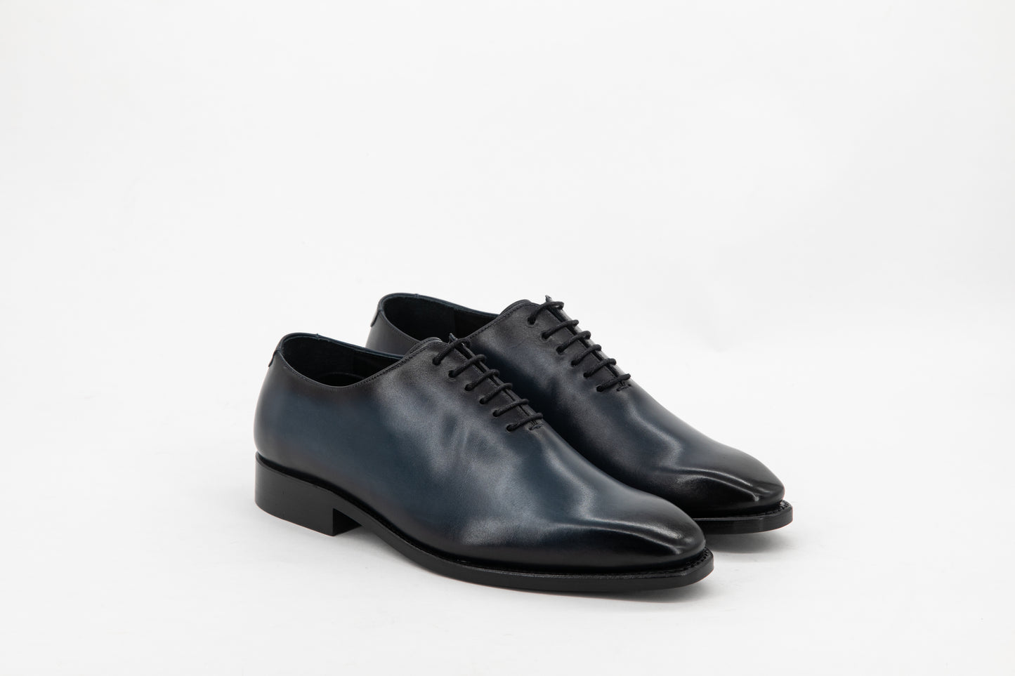 Leather Whole Cut Savile │ Navy Burn Effect