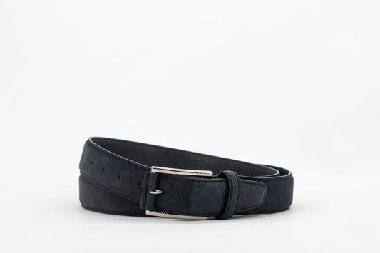 Suede & Croco Belt │ Navy