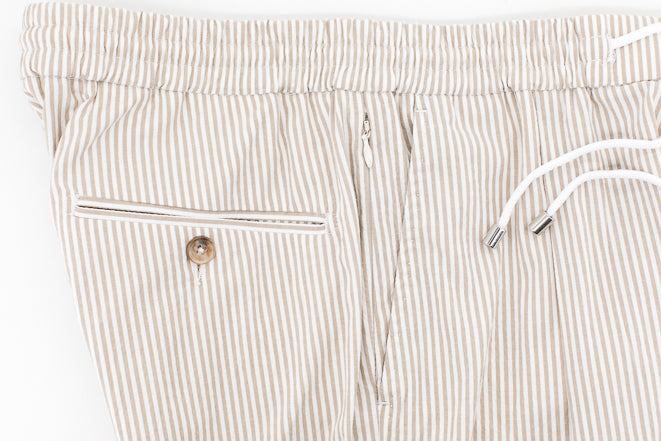 Jog Pants Seersucker │ Beige Stripes