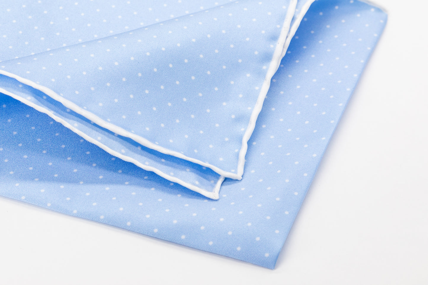 Pocket Square - White Dots on Sky Blue Background