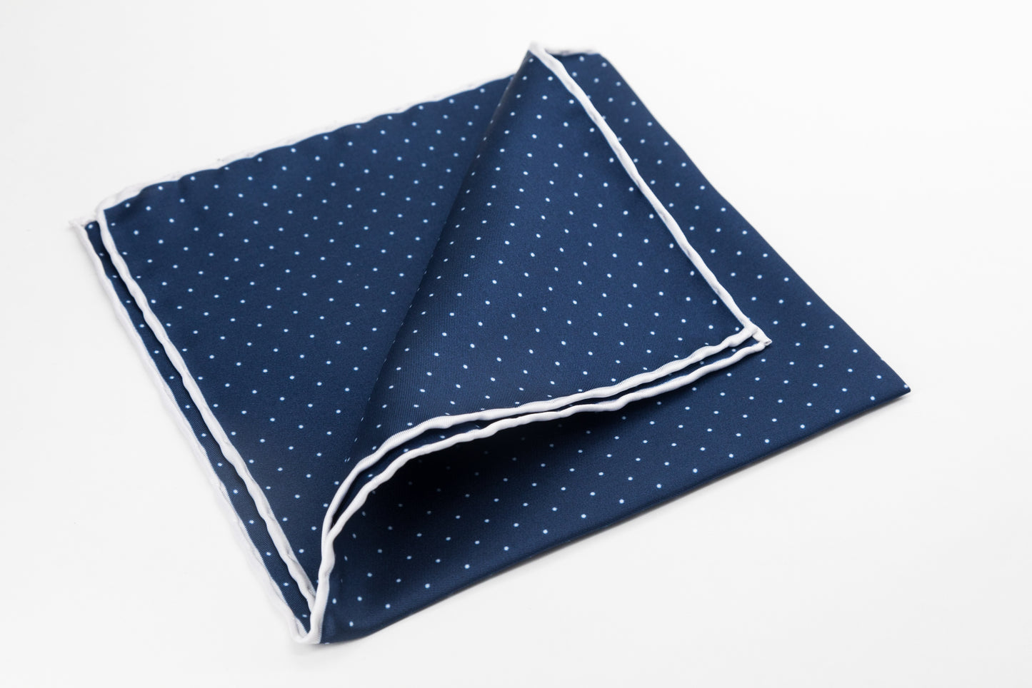 Pocket Square - White Dots on Blue Background