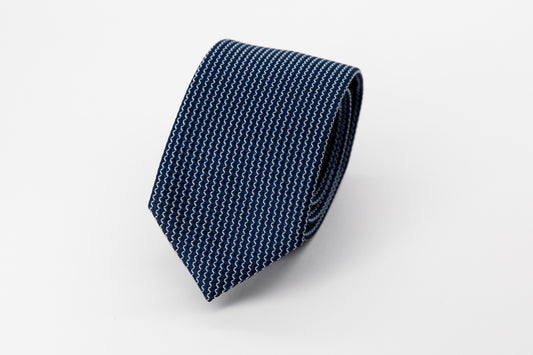 TIE - White Waves on Blue Background