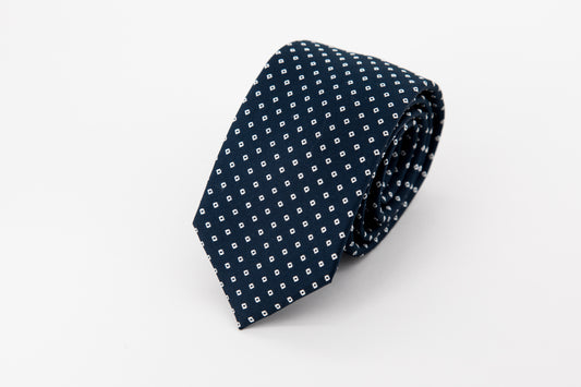 TIE - White Square on Blue Background