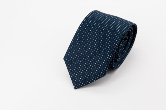 TIE - Small White Dots on Blue Background