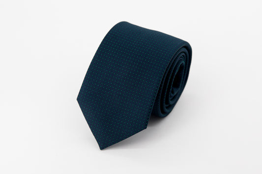 TIE - Small Green Dots on Blue Background