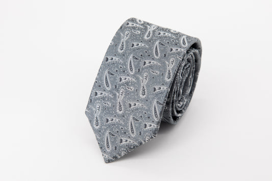 TIE - Black and White Pattern On Grey Background