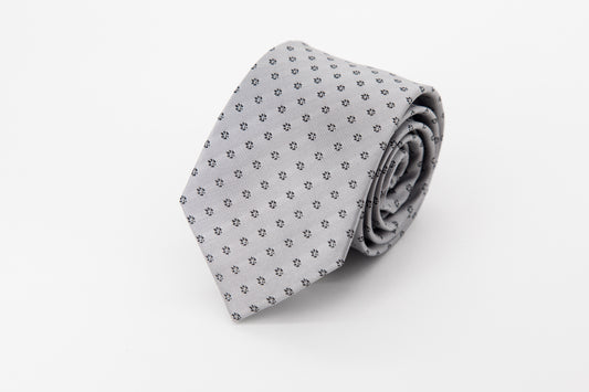 TIE - Black Flower On Sky Blue Background