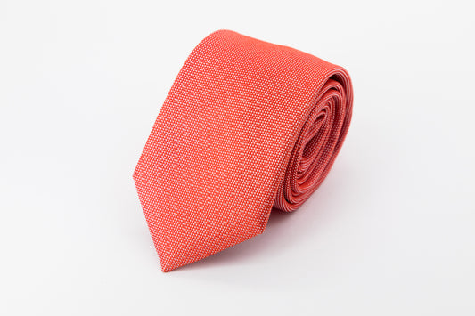 TIE - Plain Salmon and White Colors
