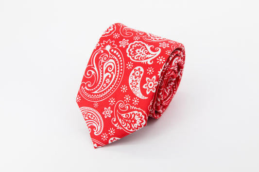 TIE - White Bandana On Red Background