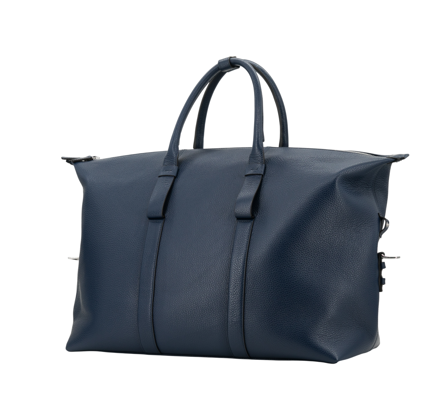 Leather Weekend Bag │ Navy Grain