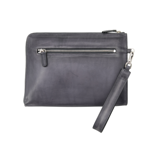 Leather Clutch │ Grey Patina