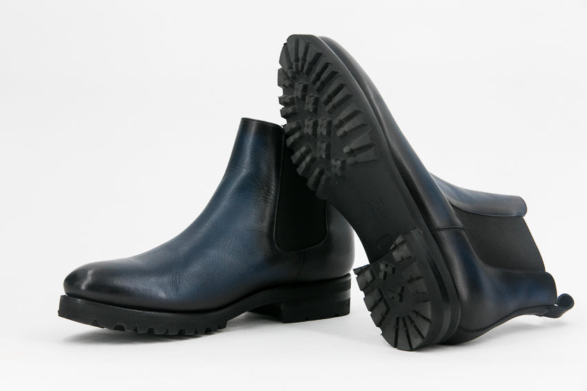 LEATHER CHELSEA BOOTS │ NAVY