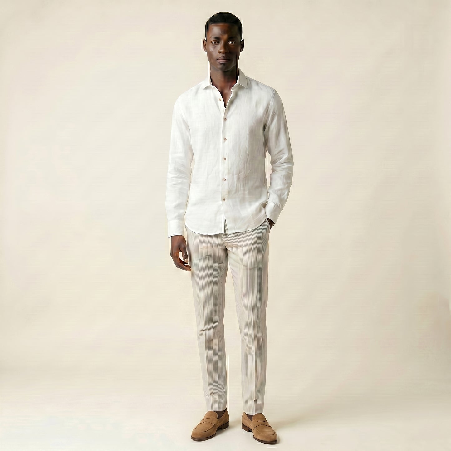 Shirt, White, Pure Linen, Canclini