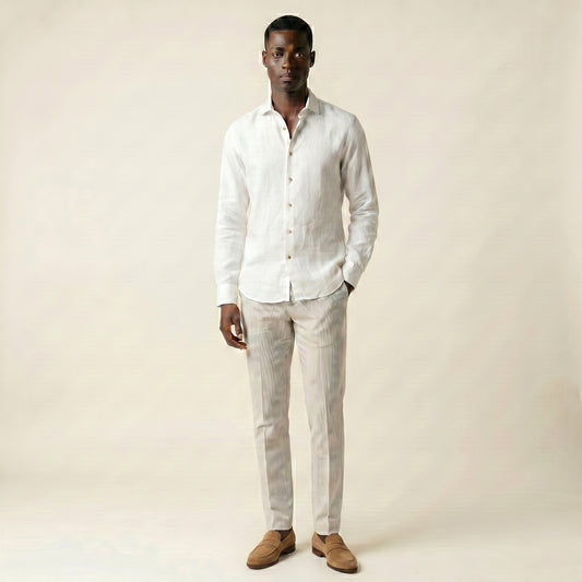 Shirt, White, Pure Linen, Canclini