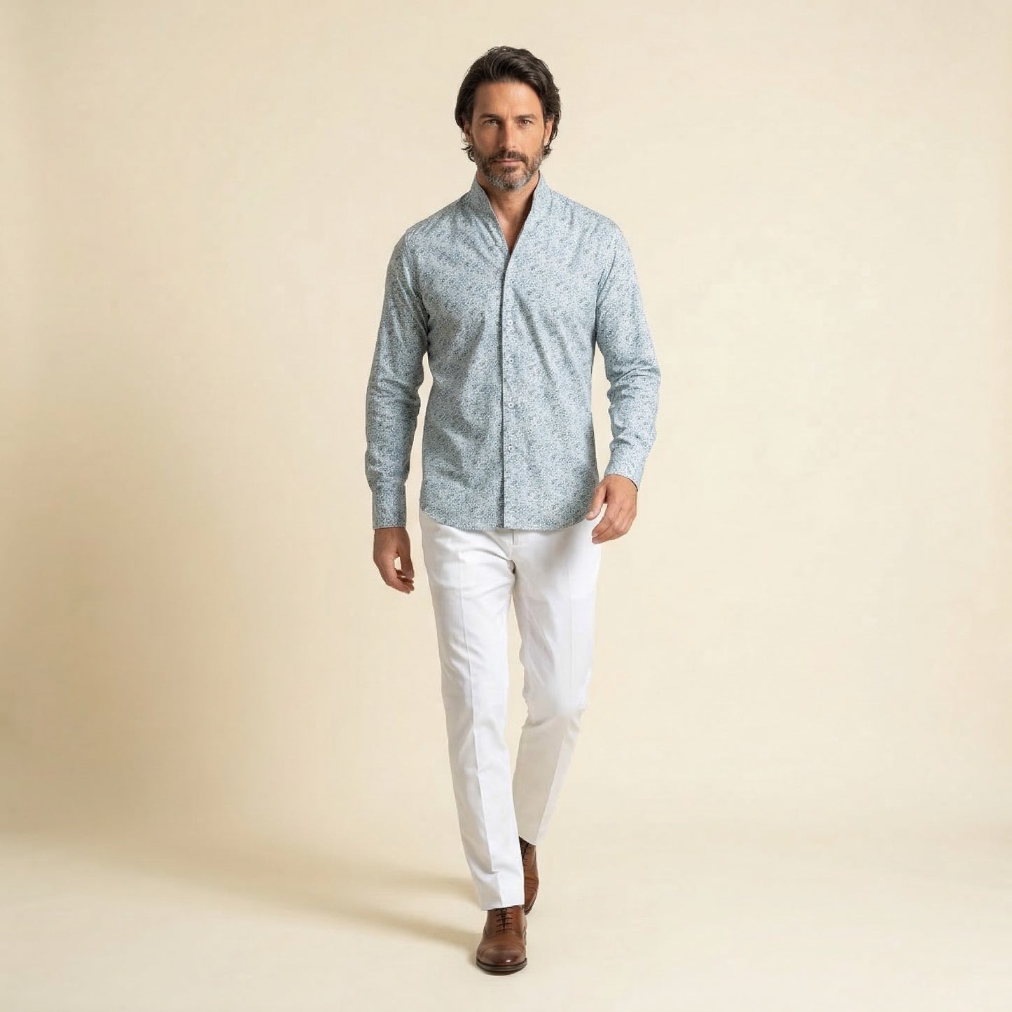 Shirt, Popelin Blue Flowers, Pure Cotton, Liberty