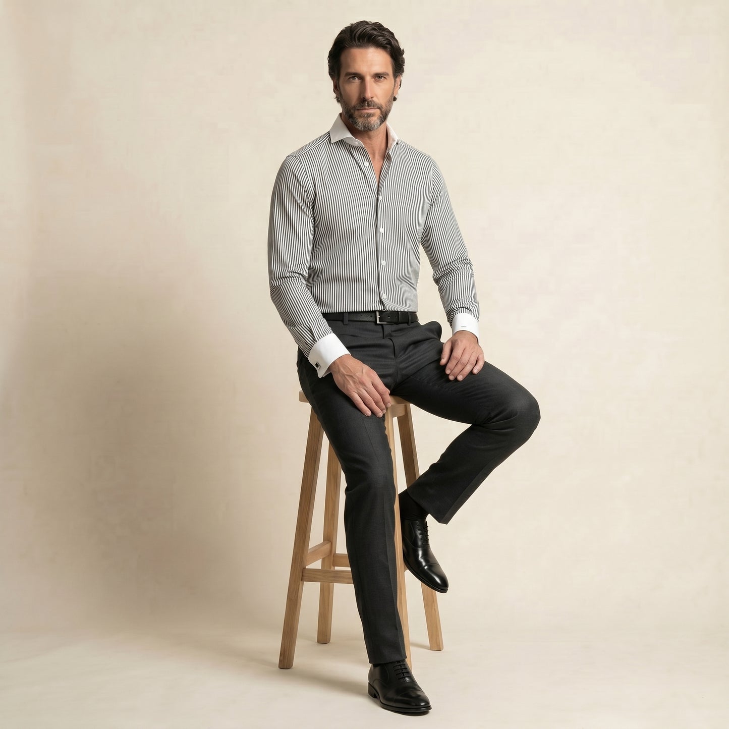 Shirt, Black Stripes, Pure Cotton, Lagar