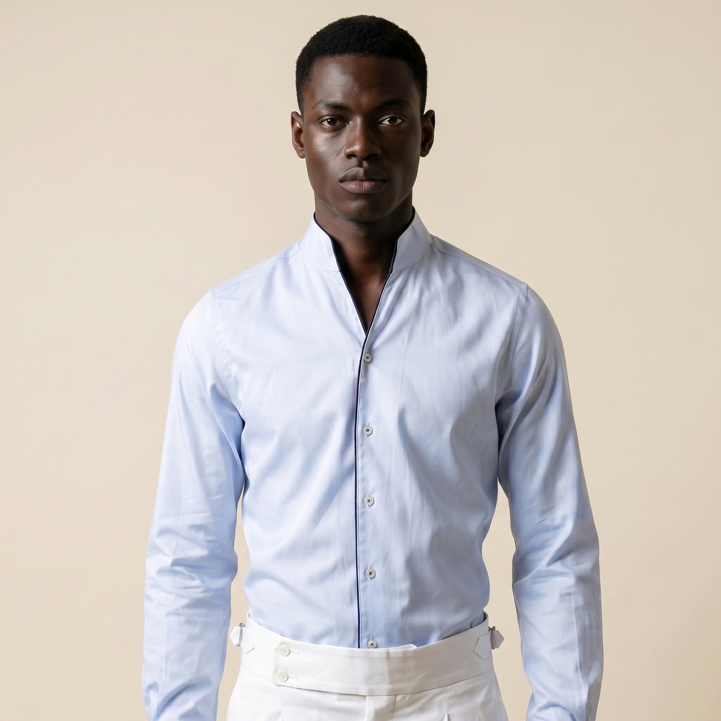 Shirt, Light Blue Twill, Pure Cotton