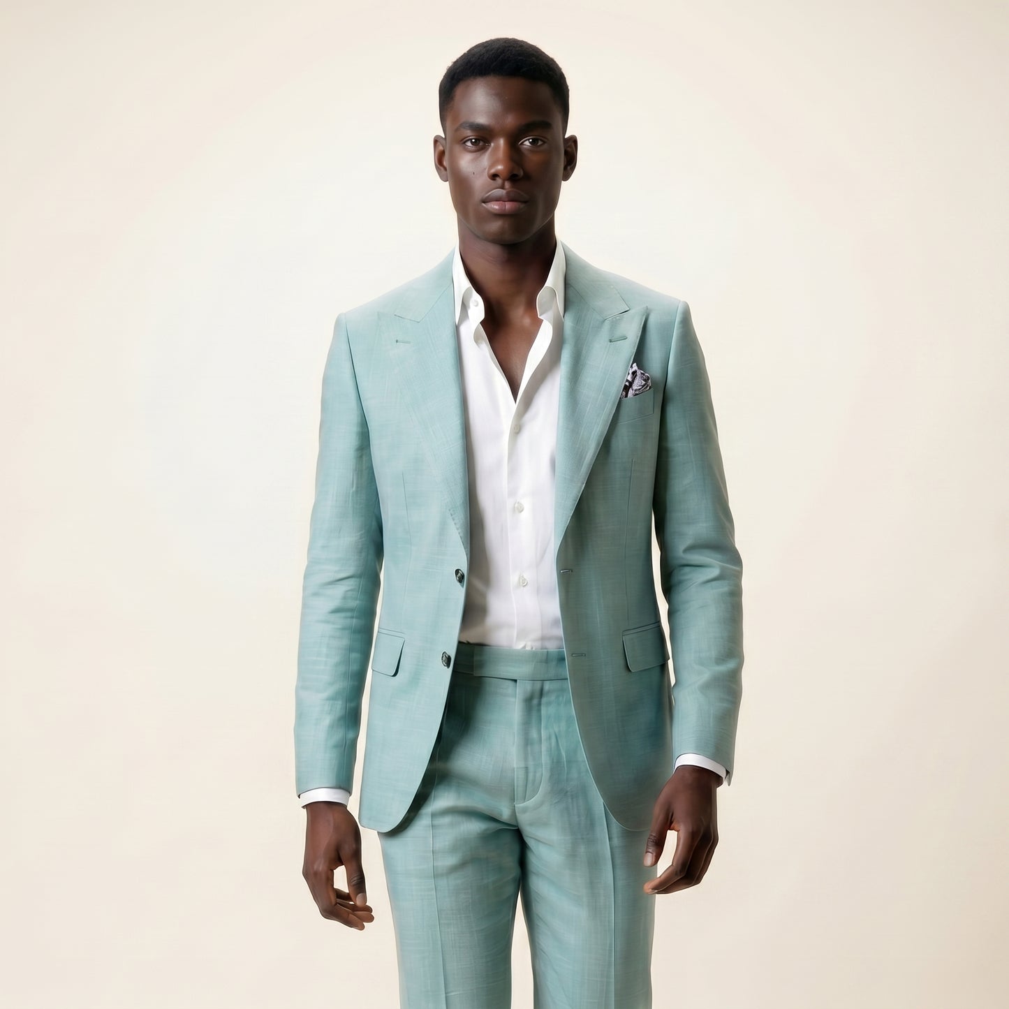 Peak Lapel, 2 pcs suit, Pastel Blue, Pure Wool, Vitale Barberis
